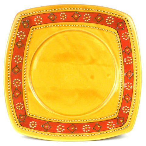 Hand-painted Square Plate in Honey - Encantada