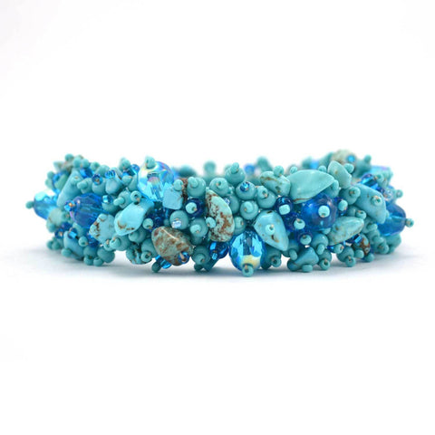 Magnetic Stone Caterpillar Bracelet Turquoise - Lucias Imports (J)