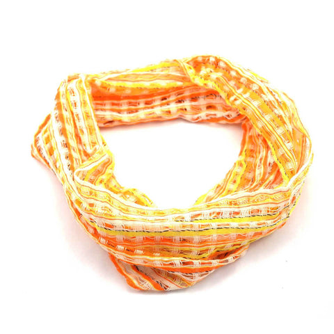 San Antonio Infinity Open Weave Scarf Yellow/Orange - Lucias Imports