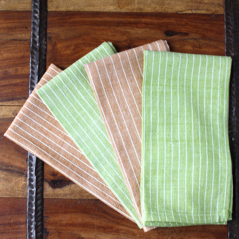Green Caramel 16 inch Cotton Napkin Set of 4 - Sustainable Threads (L)