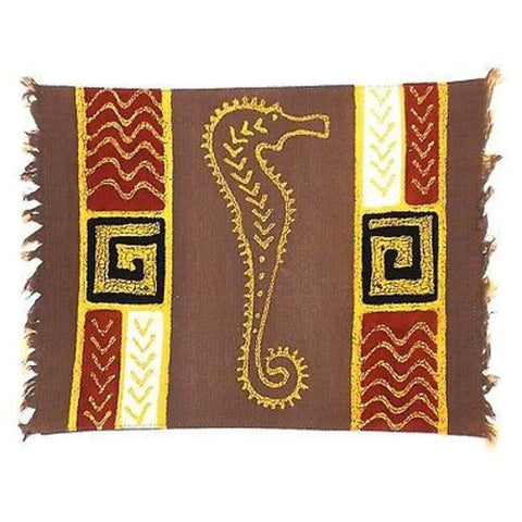 Handpainted Grey Seahorse Batiked Placemat - Tonga Textiles