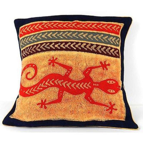 Handmade Colorful Lizard Cushion Cover - Tonga Textiles