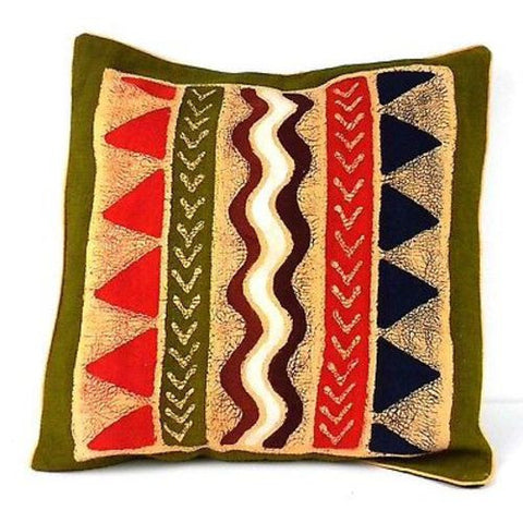 Handmade Geometric Water Batik Cushion Cover - Tonga Textiles