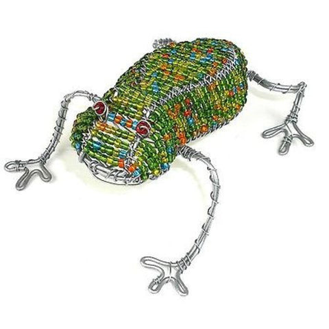 Handmade Frog in Wire and Beads - South Africa