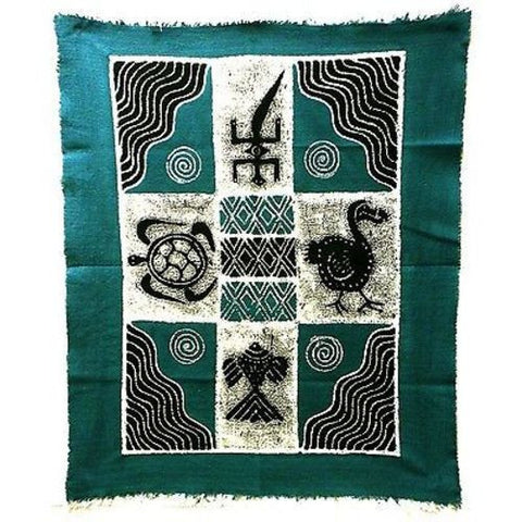 Four Creatures Batik in Blue/Black - Tonga Textiles