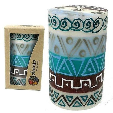 Single Boxed Hand-Painted Pillar Candle - Maji Design - Nobunto