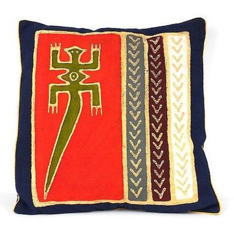 Handmade Red Lizard Batik Cushion Cover - Tonga Textiles