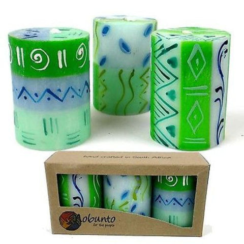 Set of Three Boxed Hand-Painted Candles Farih Design - Nobunto
