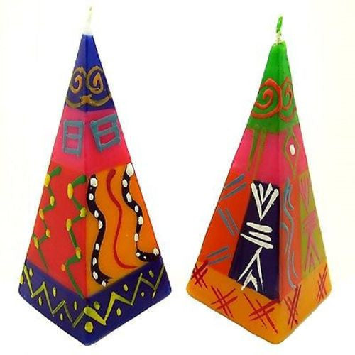 Set of Two Hand-Painted Pyramid Candles - Shahida Design - Nobunto