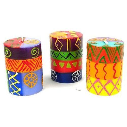 Set of Three Boxed Hand-Painted Candles - Shahida Design - Nobunto