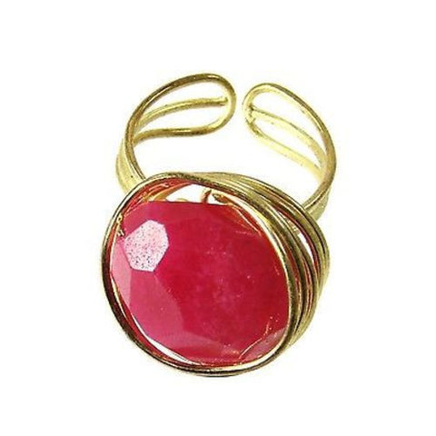 Agate Chunk Statement Ring in Berry - WorldFinds