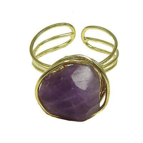 Agate Chunk Statement Ring in Plum - WorldFinds