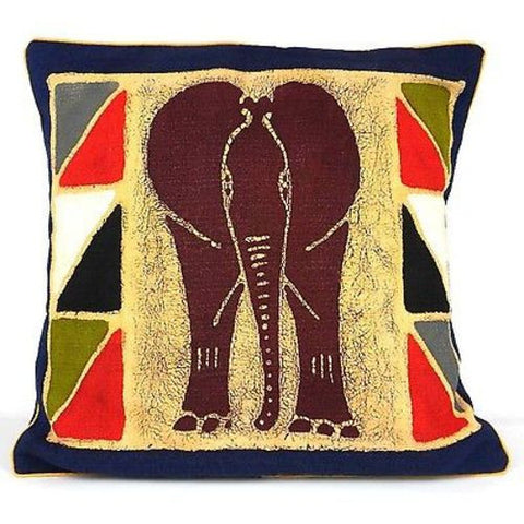 Handmade Colorful Elephant Batik Cushion Cover - Tonga Textiles