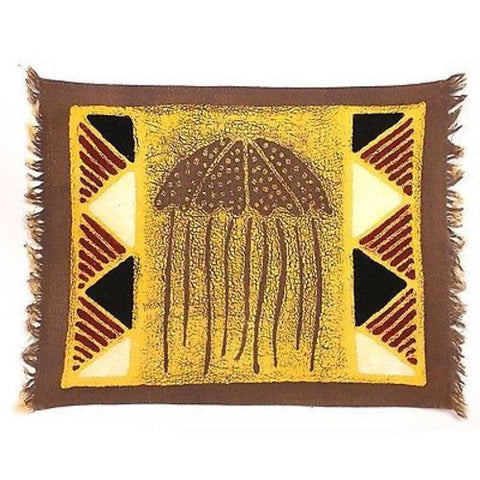 Handpainted Grey Jellyfish Batiked Placemat - Tonga Textiles
