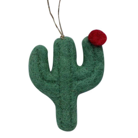 Cactus Felt Ornament in Flat Design (Green Color) - Global Groove (H)