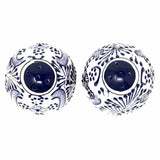 Salt Shakers - Blue Flowers Pattern, Set of Two - Encantada