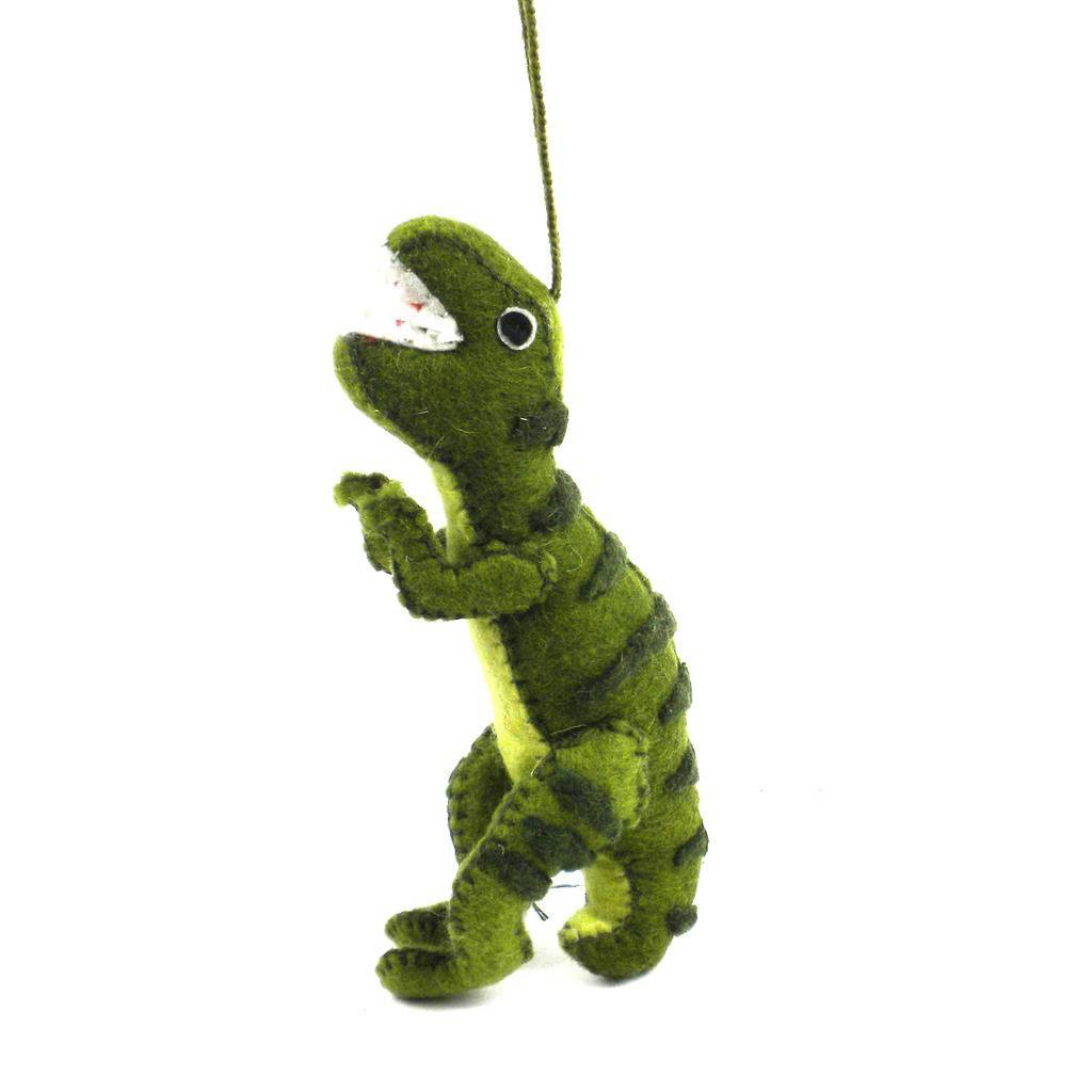 Felt Green T-Rex Ornament - Silk Road Bazaar (O)