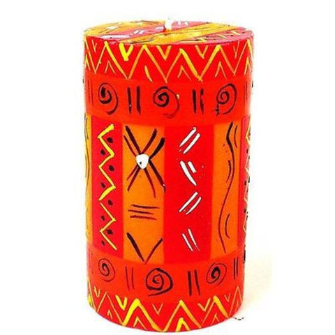 Single Boxed Hand-Painted Pillar Candle - Zahabu Design - Nobunto