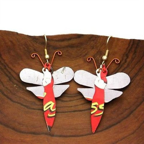 Recycled Tin Dragonfly Earrings - Creative Alternatives