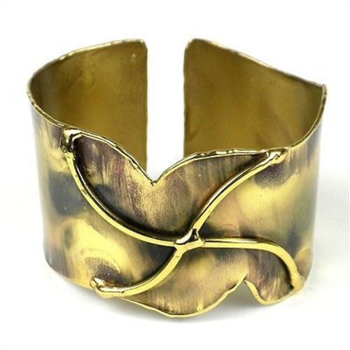 Brass Pinwheel Cuff - Brass Images (C)