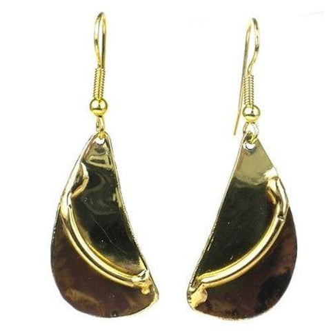 Brushstroke Brass Earrings - Brass Images (E)