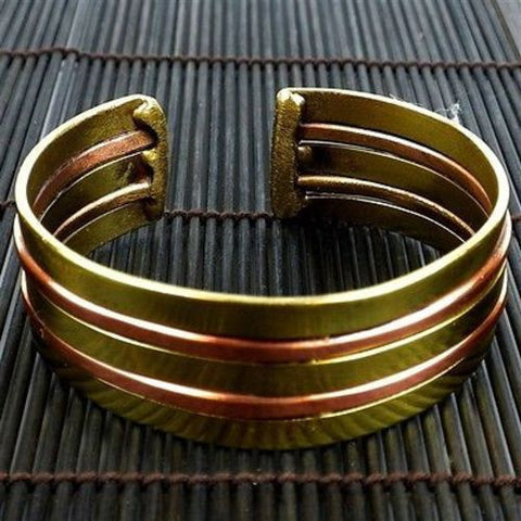 Copper and Brass Architecture Cuff - Brass Images (C)