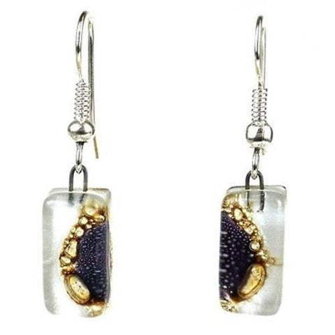 Coffee Bean Design Small Glass Earrings - Tili Glass