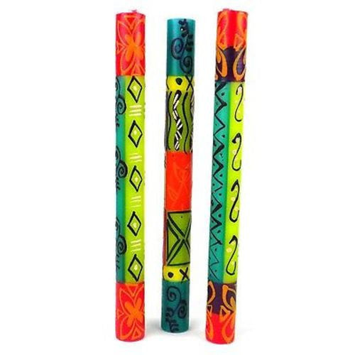 Set of Three Boxed Tall Hand-Painted Candles - Matuko Design - Nobunto