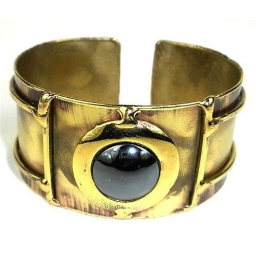 Shine On Hematite Cuff - Brass Images (C)