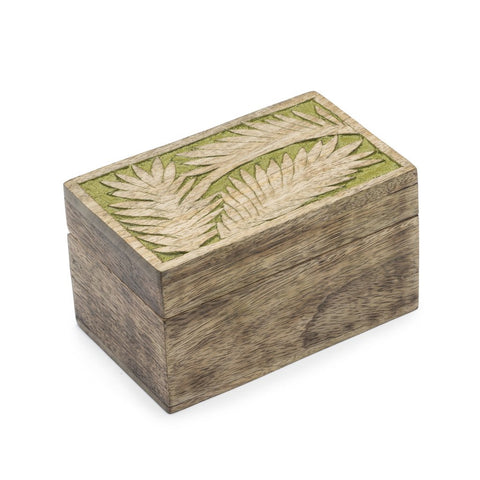 Holi Color Rub Wood Keepsake Box - Palm Leaf - Matr Boomie (B)