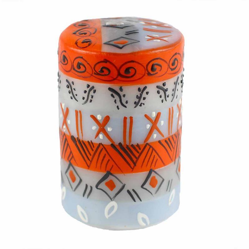 Hand Painted Candles in Kukomo Design (pillar) - Nobunto