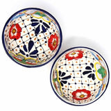 Half Moon Bowls - Dots and Flowers, Set of Two - Encantada