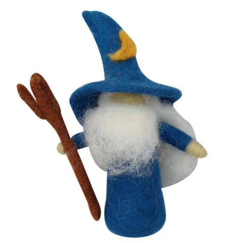Felt Wizard Toy with Blue Robe - Global Groove