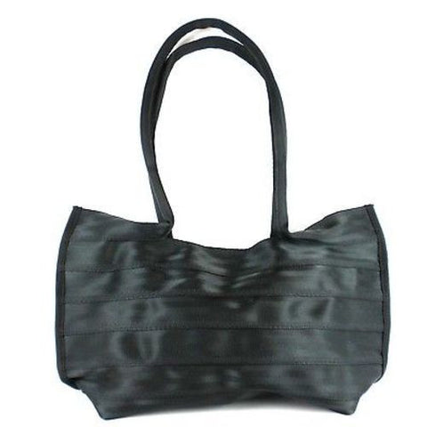 Black Seat Belt Tote with Snap - Conserve