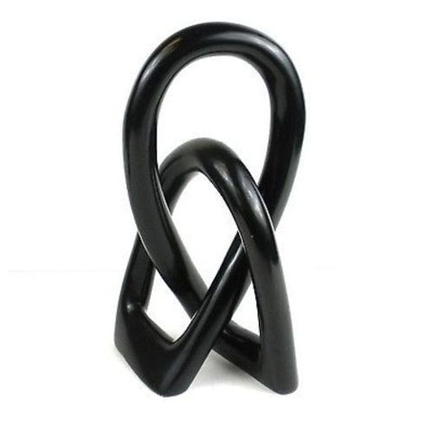 Natural Soapstone 8-inch Lover's Knot in Black - Smolart