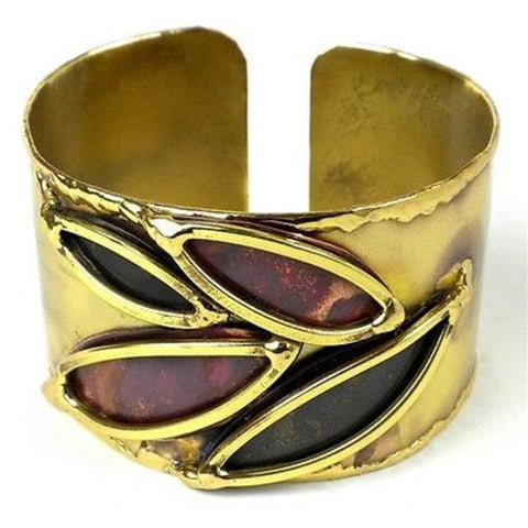 Leaves of Change Brass and Copper Cuff - Brass Images (C)