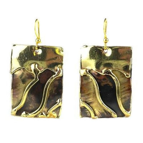Waves Brass Earrings - Brass Images (E)