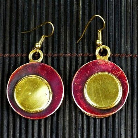Circle Squared Earrings - Brass Images (E)