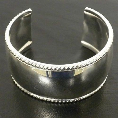 Silver Overlay Cuff  Smooth Design - Artisana