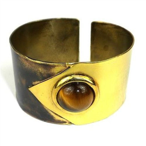 Tiger Eye "To the Point" Brass Cuff - Brass Images (C)