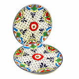 Dinner Plates 11.8in - Dots and Flowers, Set of Two - Encantada