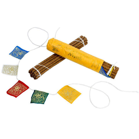 Prayer Flag and Incense Roll - Myrrh - DZI (Meditation)