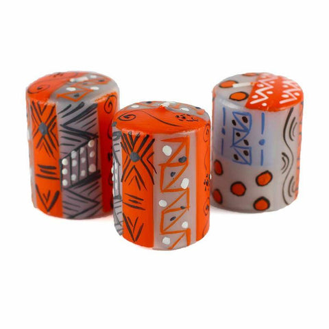 Hand Painted Candles in Kukomo Design (box of three) - Nobunto