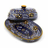 Handmade Pottery Butter Dish, Blue - Encantada