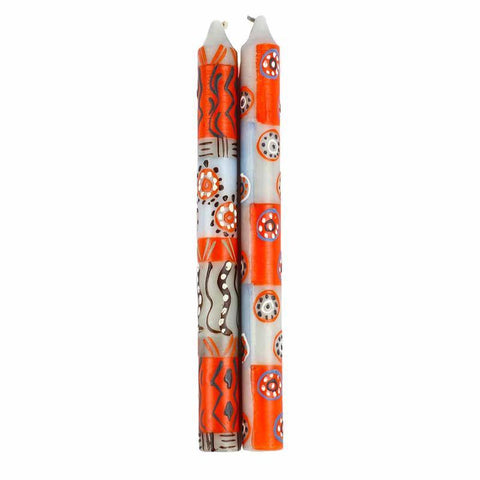 Hand Painted Candles in Kukomo Design (pair of tapers) - Nobunto