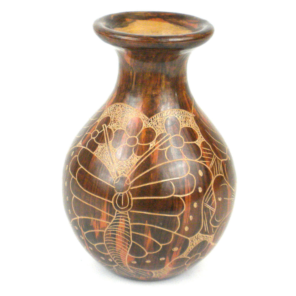 5 inch Tall Vase -  Butterfly - Esperanza en Accion