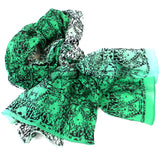Three Shades Green Cotton Scarf - Asha Handicrafts