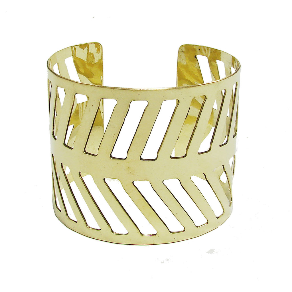 Chevron Path Cuff - gold - WorldFinds