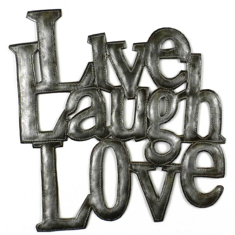 Love Laugh Live Metal Wall Art - Croix des Bouquets