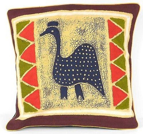 Handmade Guinea Fowl Batik Cushion Cover - Tonga Textiles